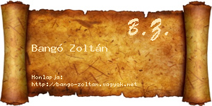 Bangó Zoltán névjegykártya