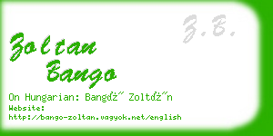 zoltan bango business card