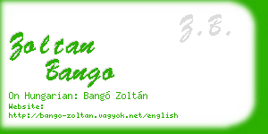 zoltan bango business card